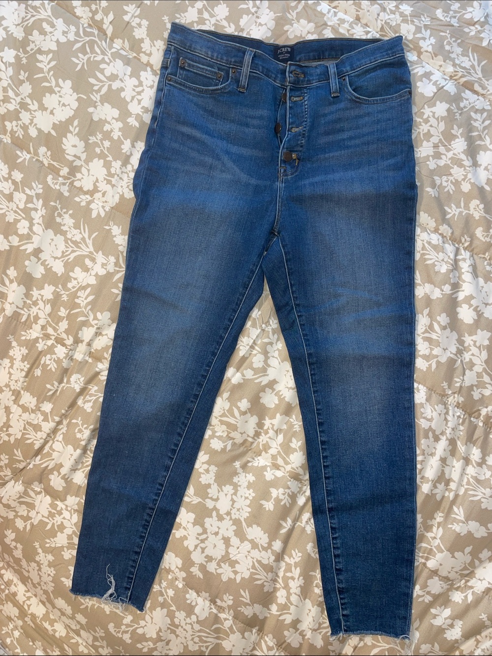 J. Crew Skinny High-Rise Button-Fly Jeans in Blue Wash